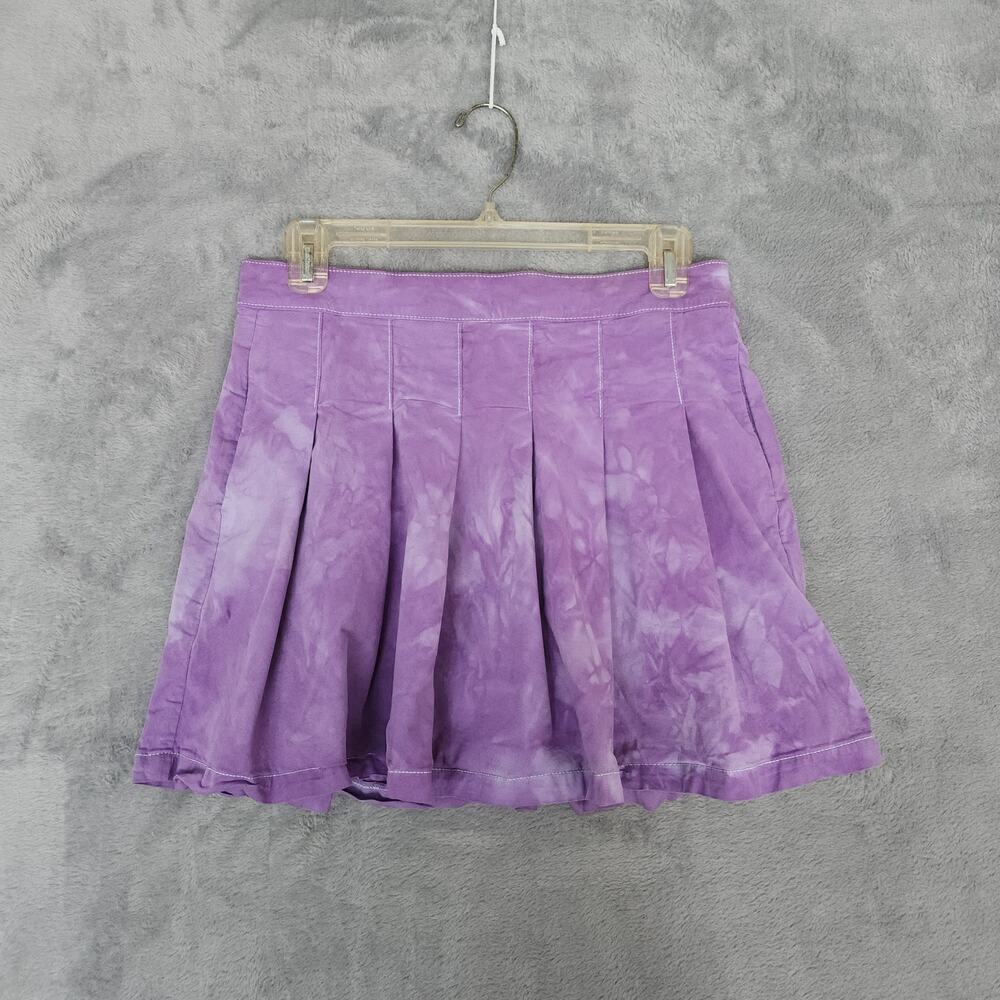 American Eagle lavender distressed tie-dye pleated mini skirt grunge skater